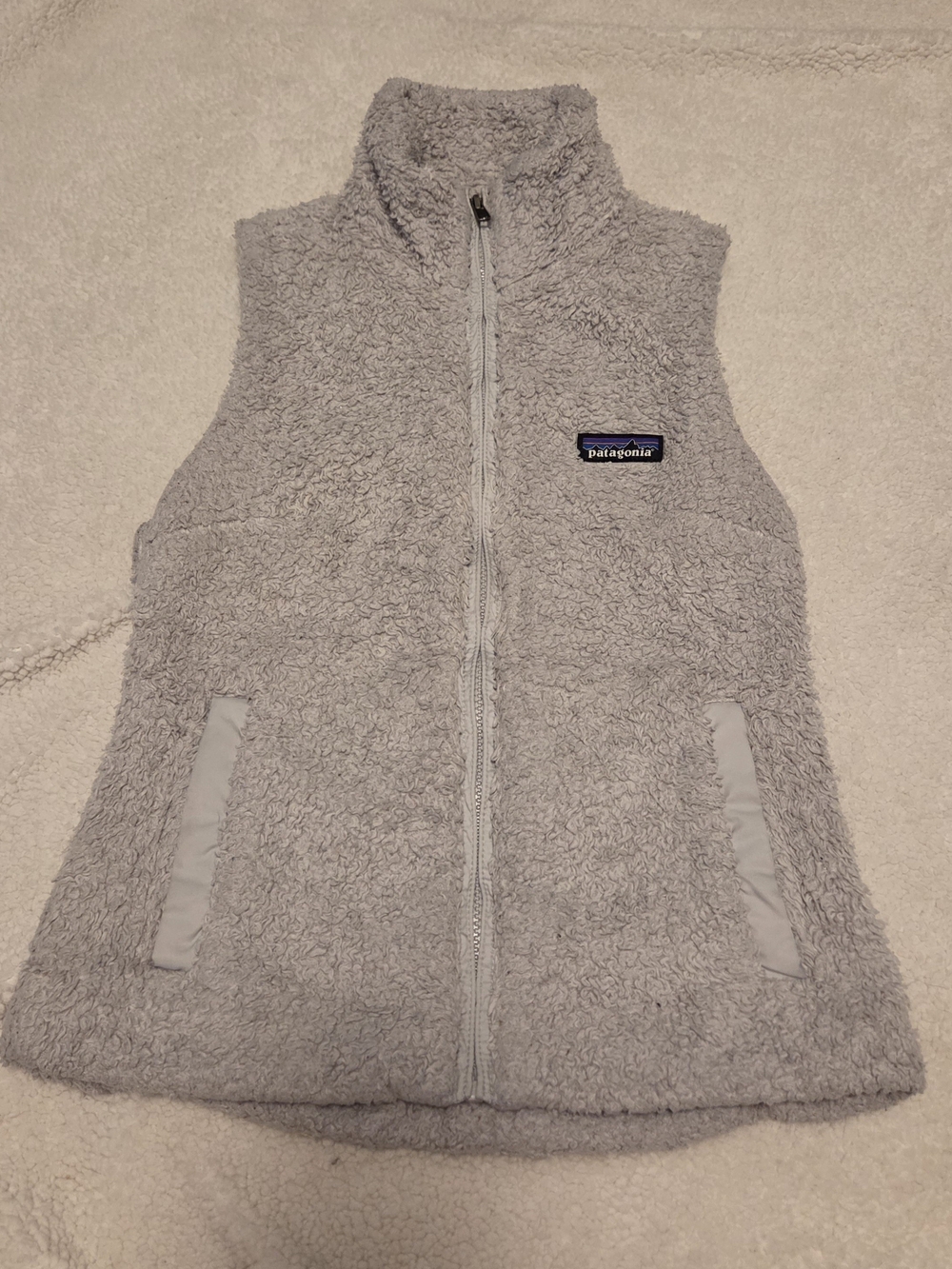 Patagonia Kids Light Gray Sherpa Fleece Vest